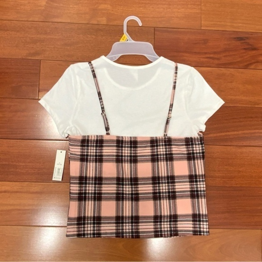 NB WOMEN PLAID TANK AND TSHIRT